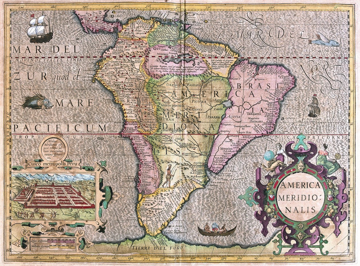 Südamerika (Stich) von Gerardus Mercator