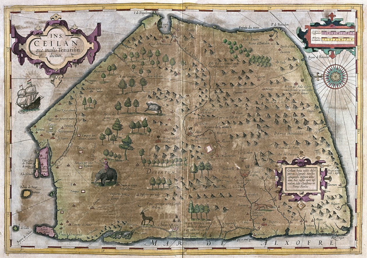 Sri Lanka (Gravur) von Gerardus Mercator