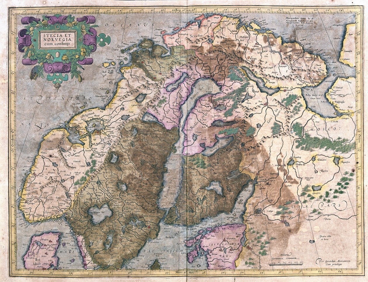 Schweden und Norwegen (Stich) von Gerardus Mercator