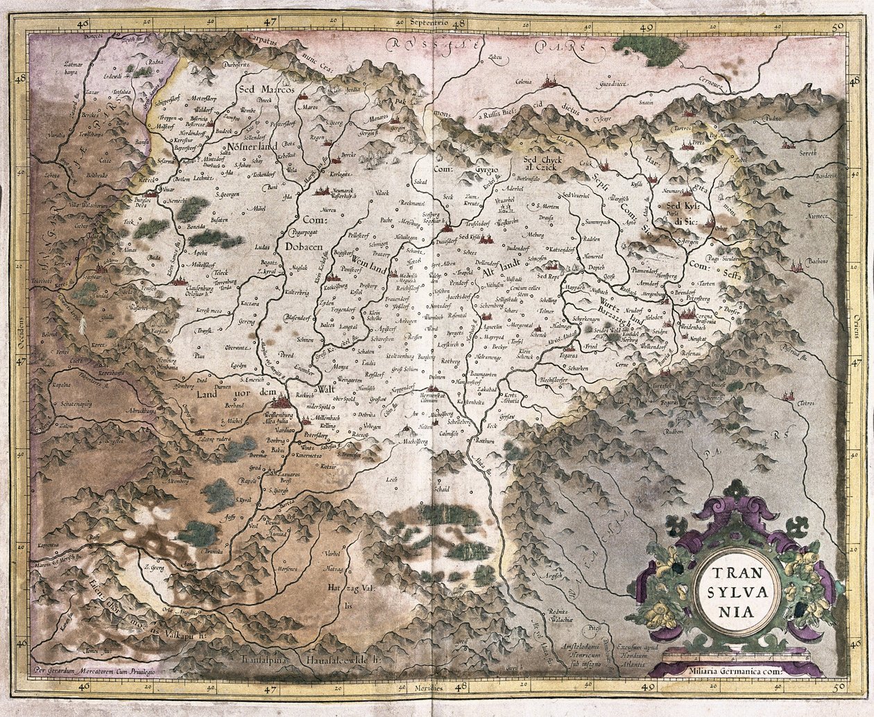 Transsilvanien, Rumänien (Gravur) von Gerardus Mercator