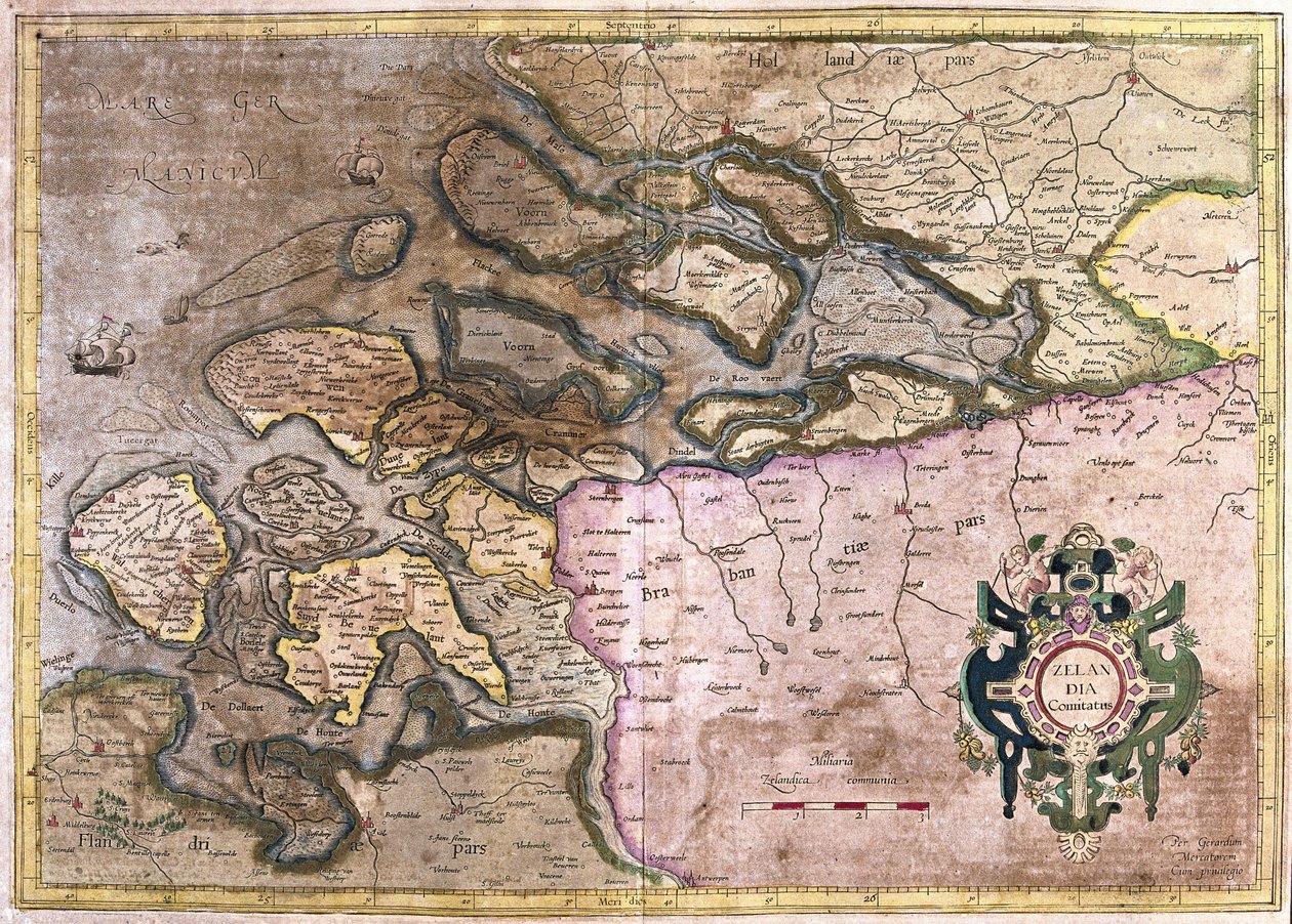 Zeeland, Niederlande (Gravur) von Gerardus Mercator