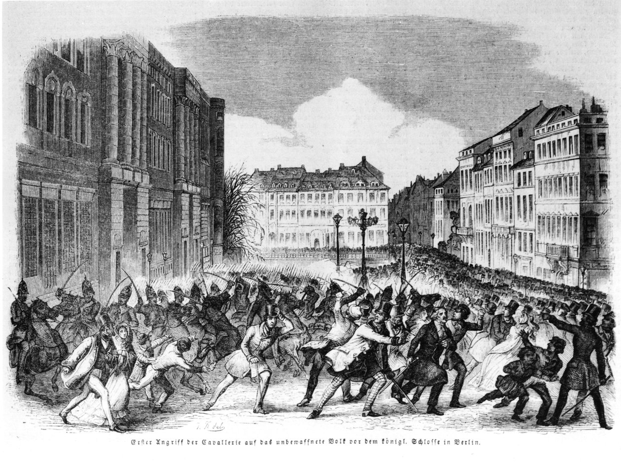 Aufstand in Berlin im April 1848, Illustration aus 