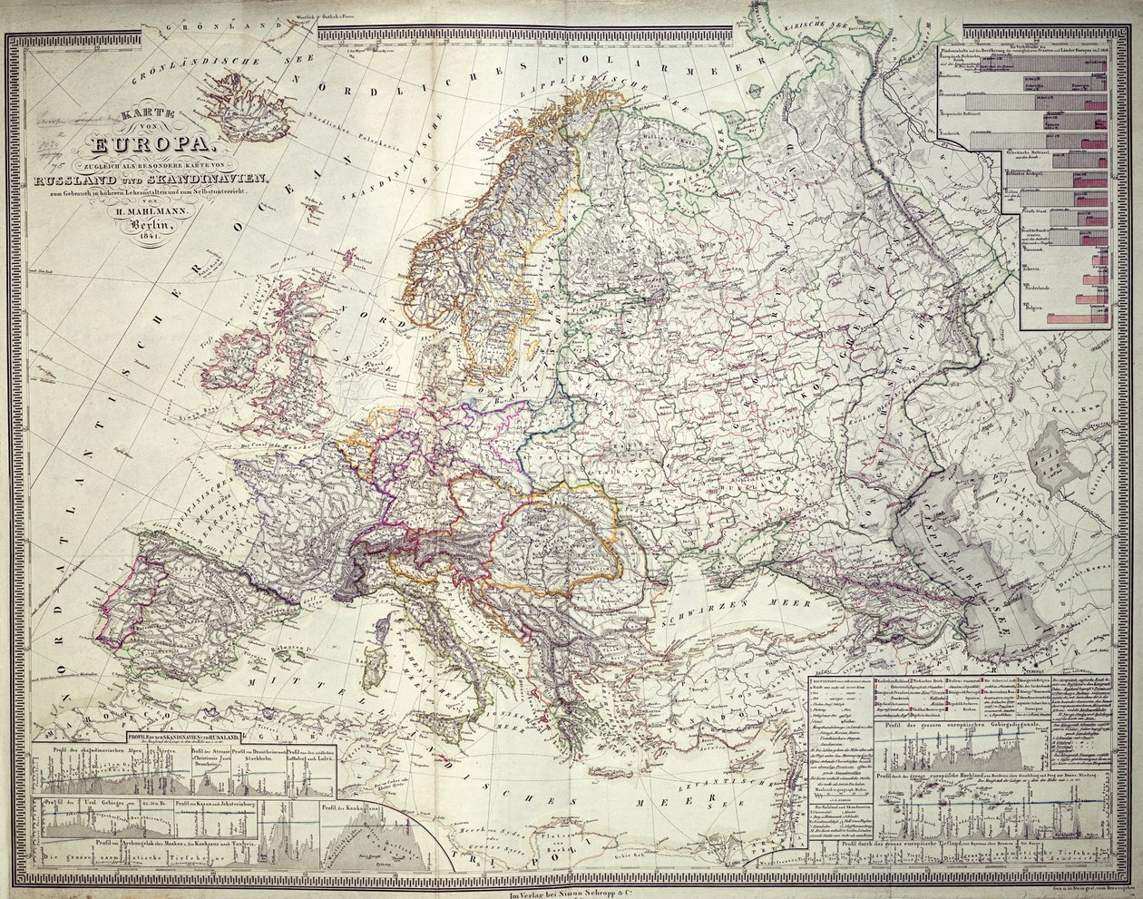 Karte von Europa, 1841 von German School