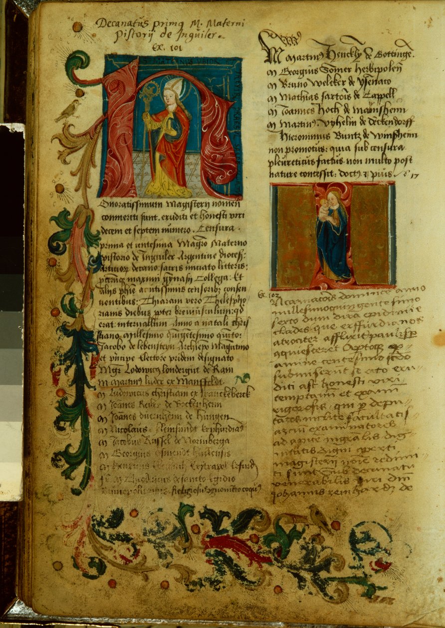 Martin Luthers Einschreibung an der Universität Erfurt, April 1501 von German School