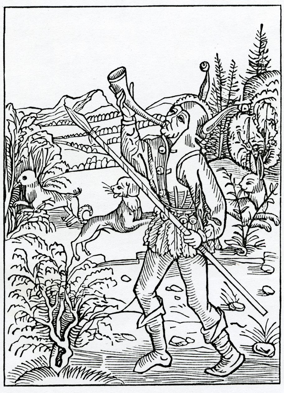 Von dem, der zwei Herren gleichzeitig dienen will, Illustration aus Alexander Barclays englischer Übersetzung von 