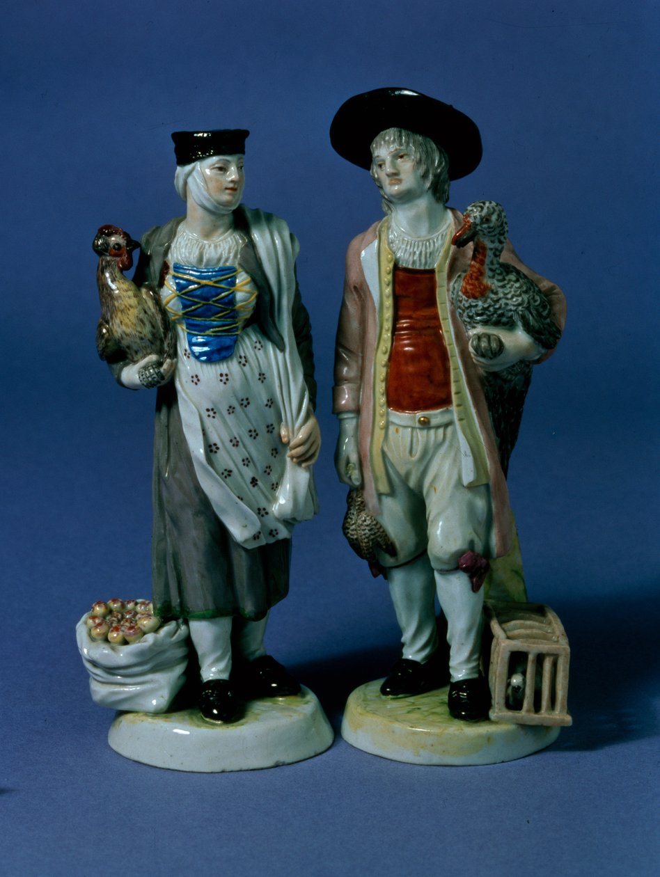 Paar Truthahnverkäufer, möglicherweise modelliert von Jean-Jacob Louis (1703-72), Ludwigsburg, ca. 1765 von German School