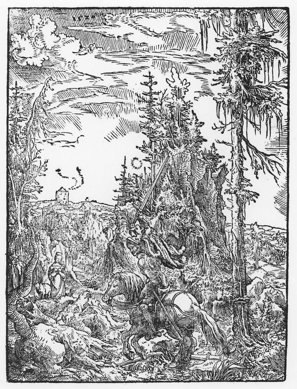 St. Georg und der Drache, 1520 von German School