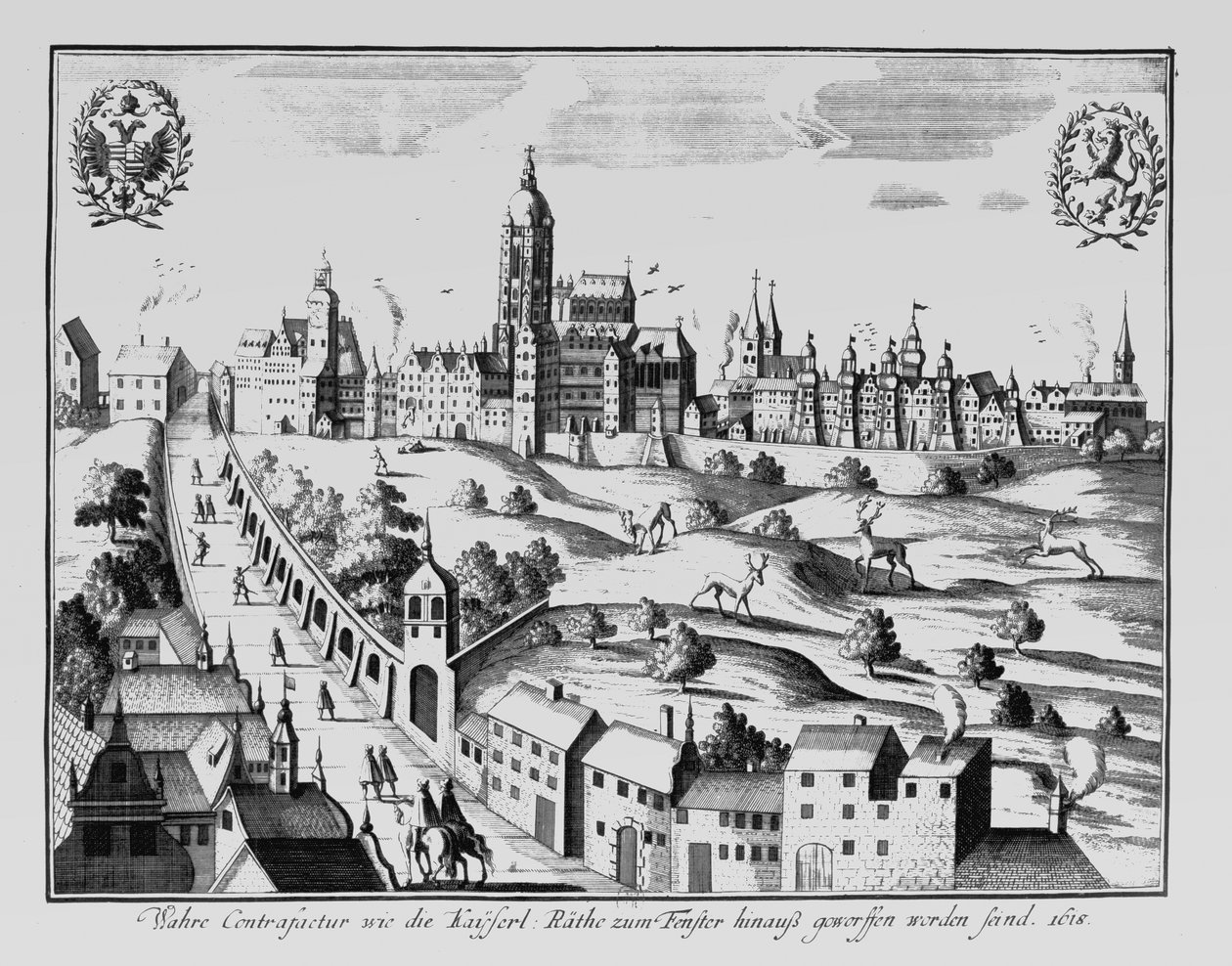 Der Prager Fenstersturz, 3. August 1618 von German School