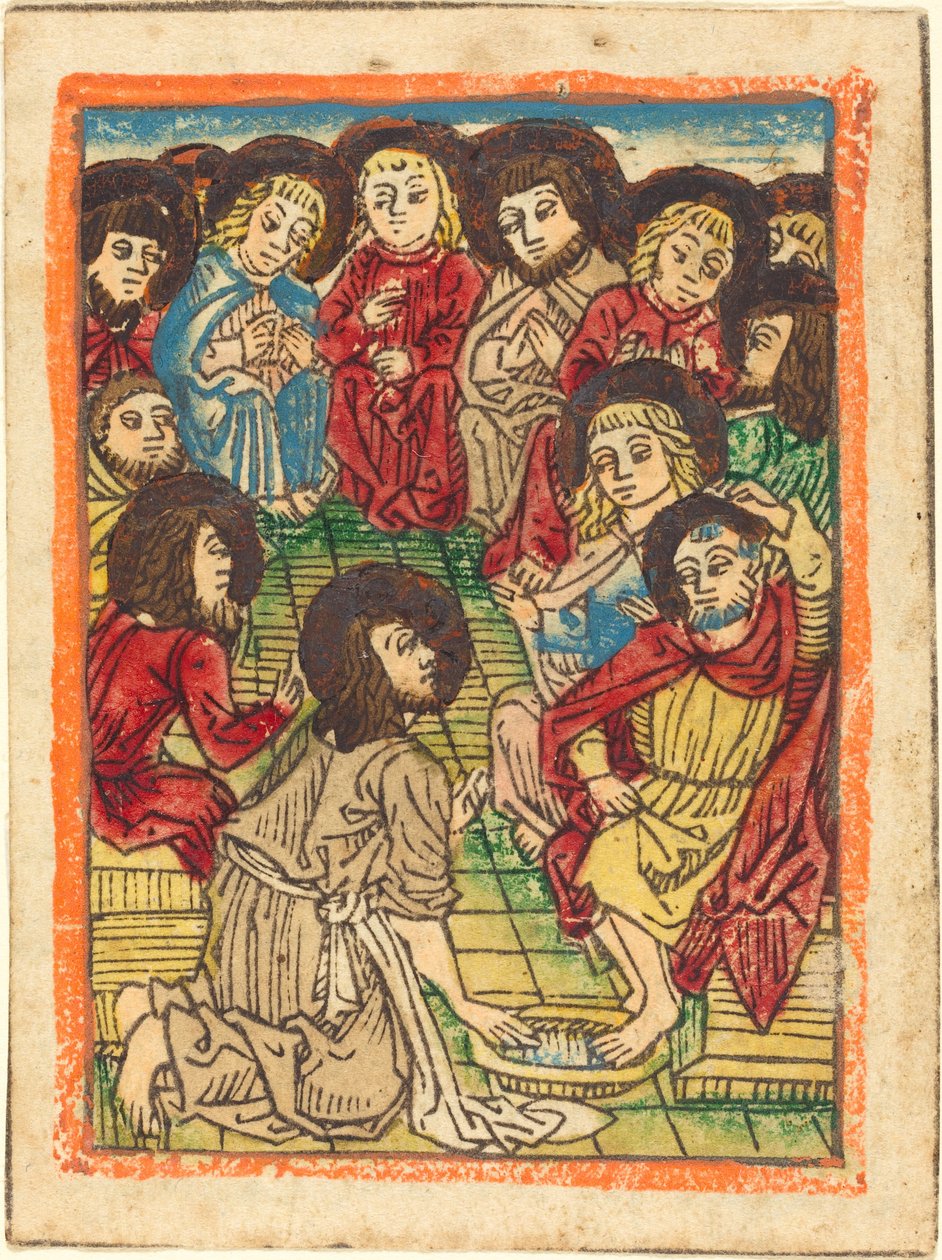 Christus wäscht die Füße der Apostel von German 15th Century