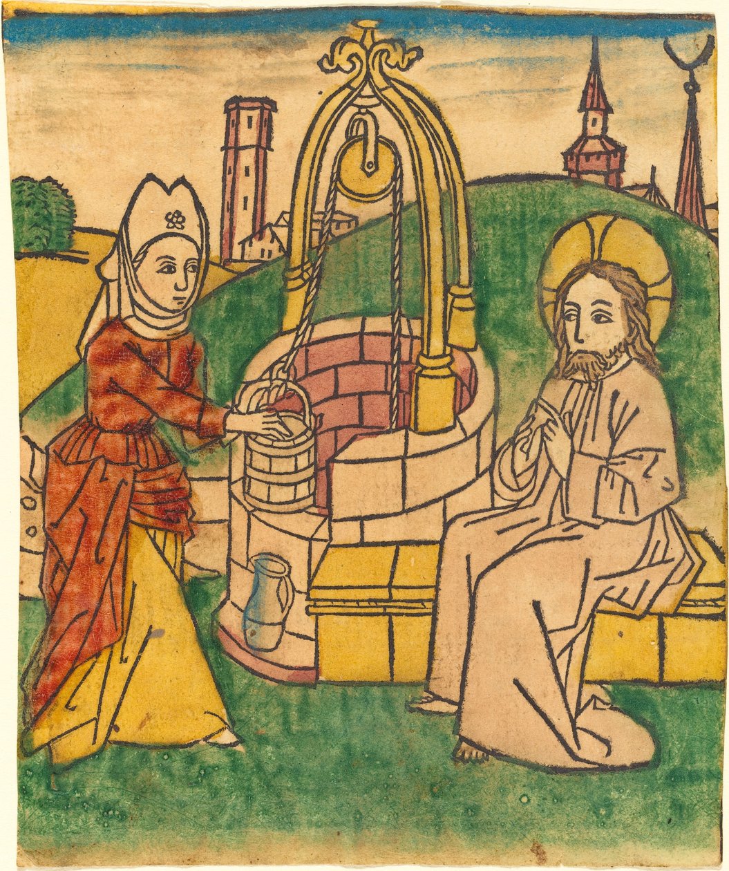 Christus und die Frau von Samaria von German 15th Century