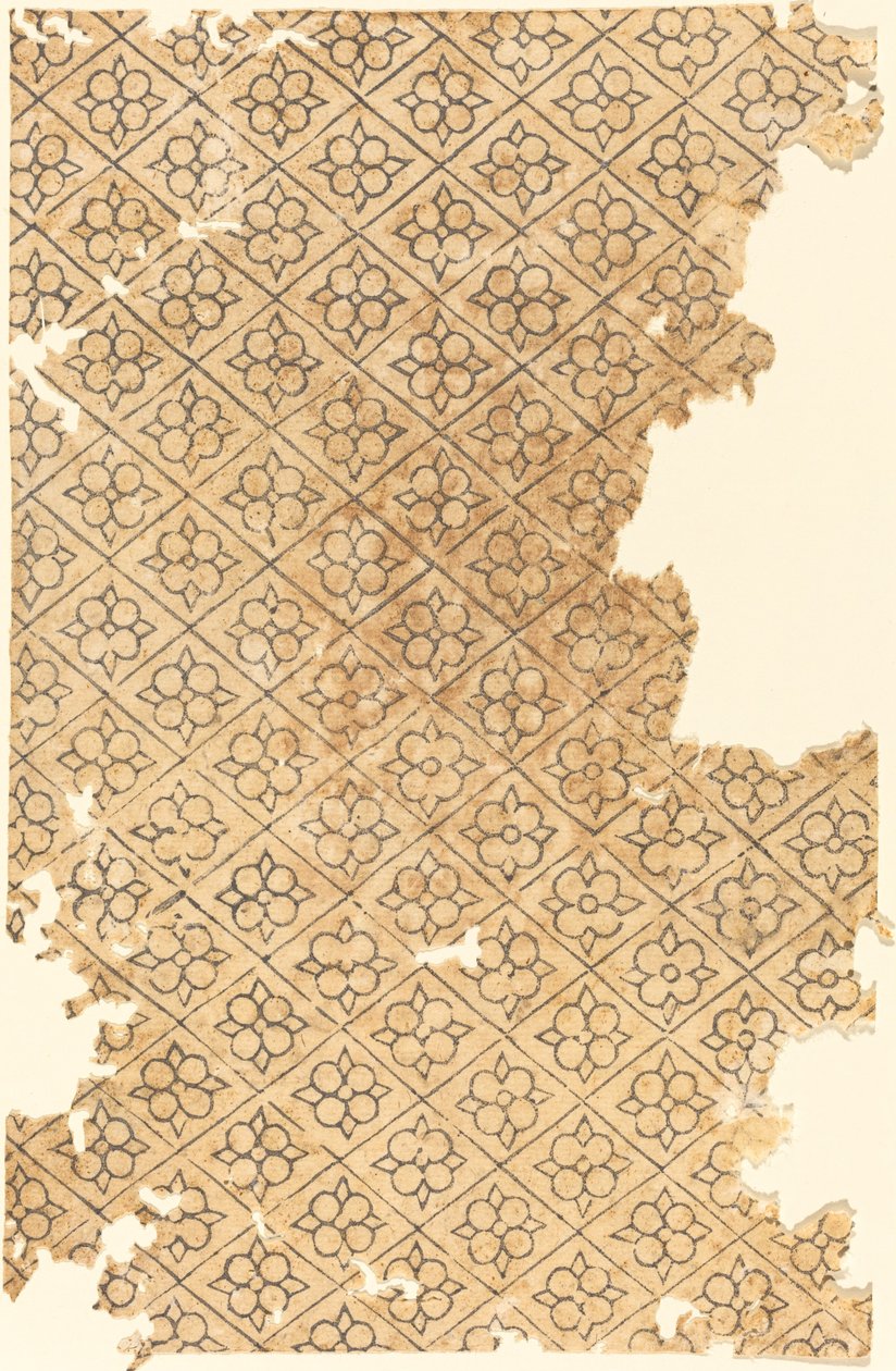 Blatt mit Blumen- und Rautenmuster von German 16th Century