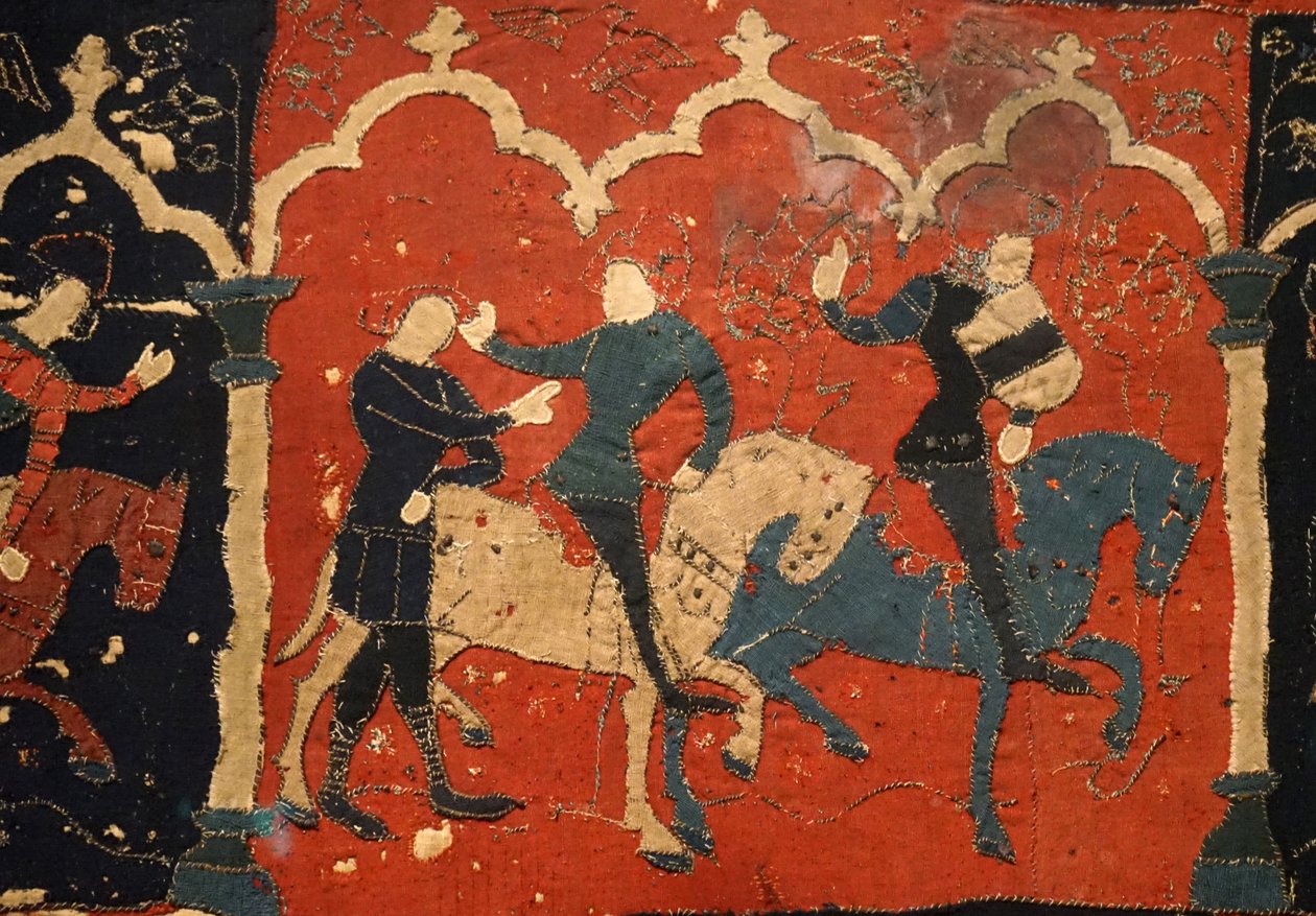 Detail aus dem Tristan-Wandteppich von German School