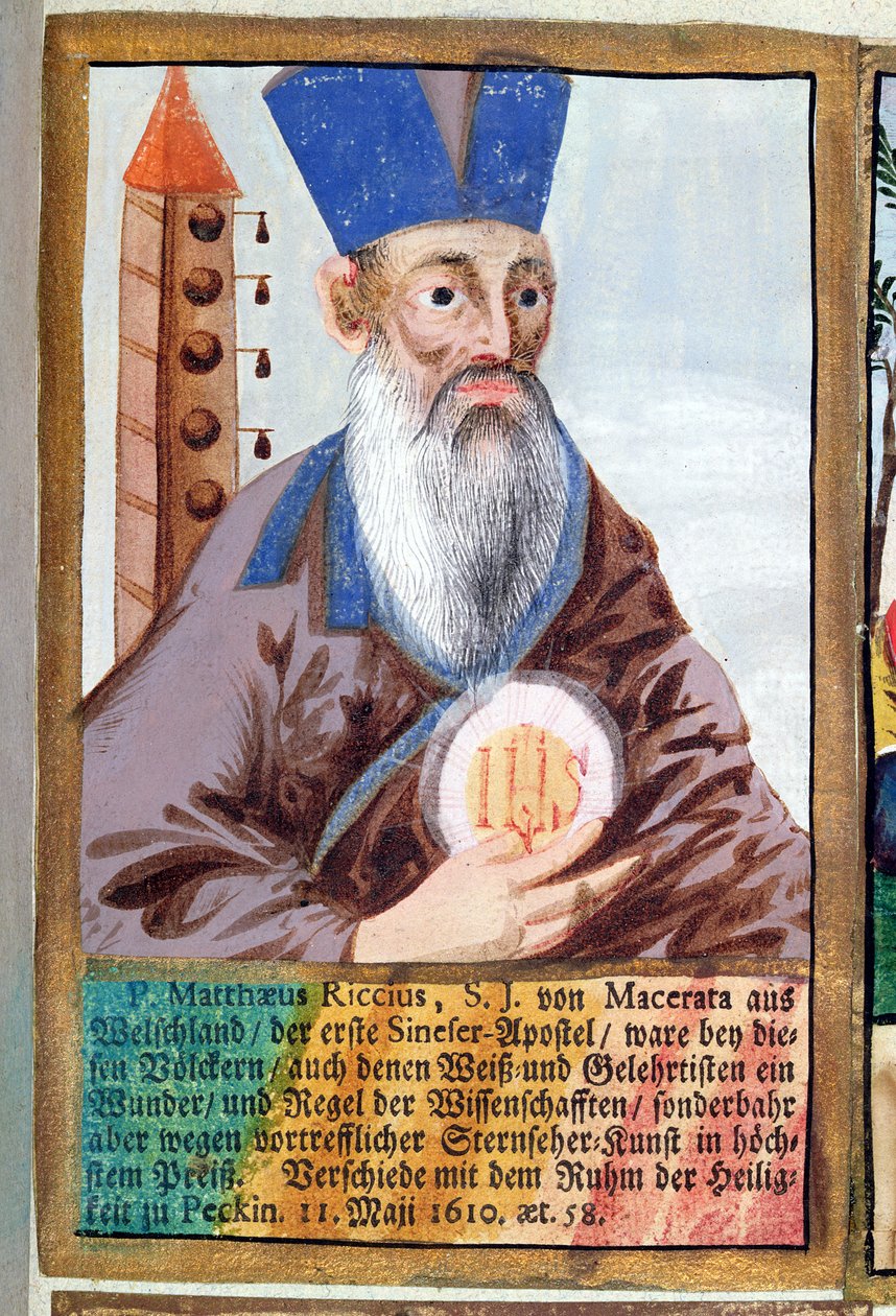Pater Matteo Ricci (1552-1610) in Mandarin-Tracht von German School