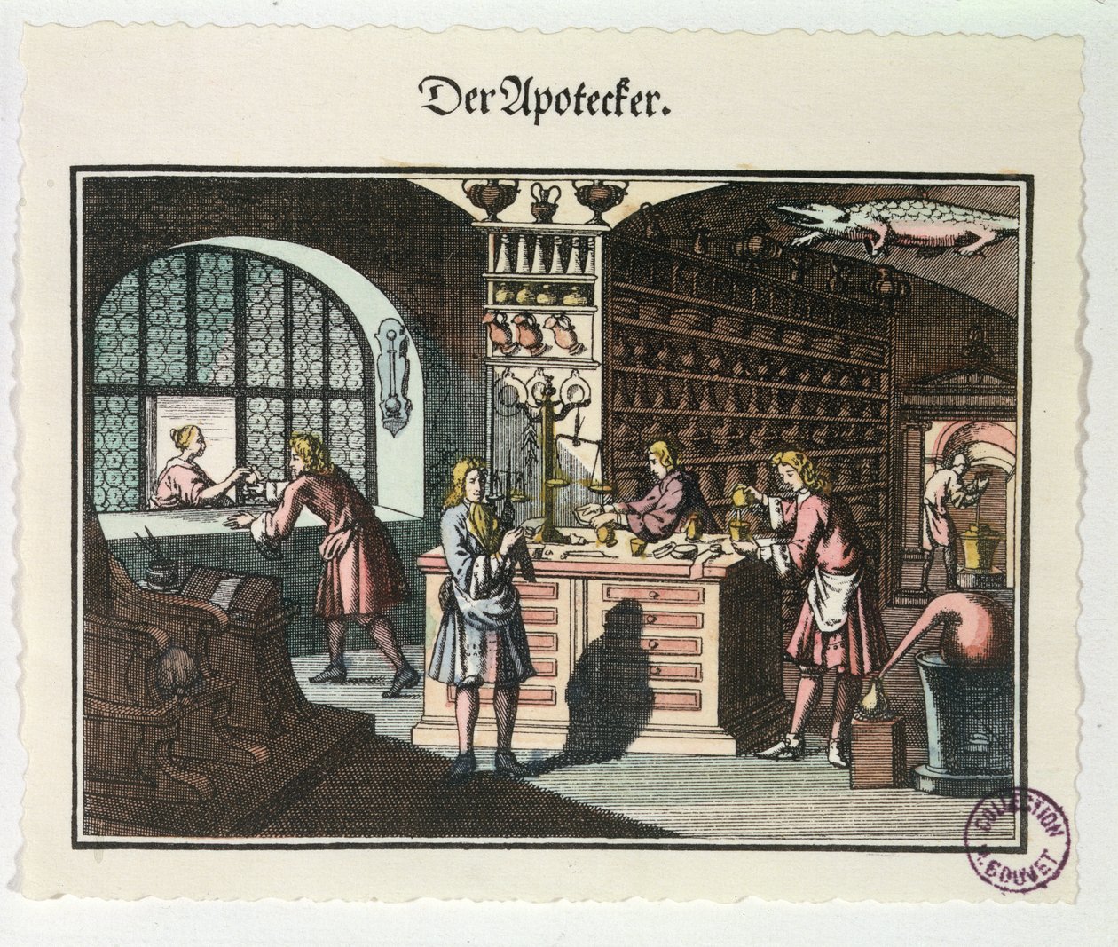 Innenraum eines Apothekers, ca. 1700 von German School