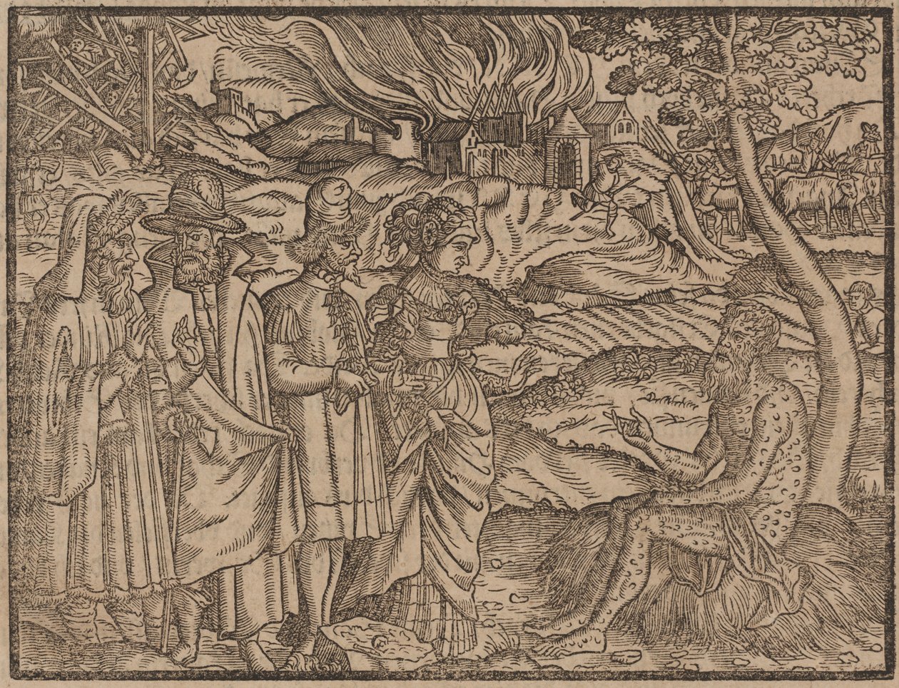 Hiob bedeckt mit Geschwüren um 1525 von German School
