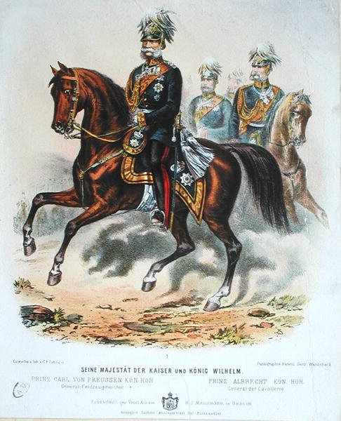Kaiser Wilhelm I (1797-1888) zu Pferd von German School