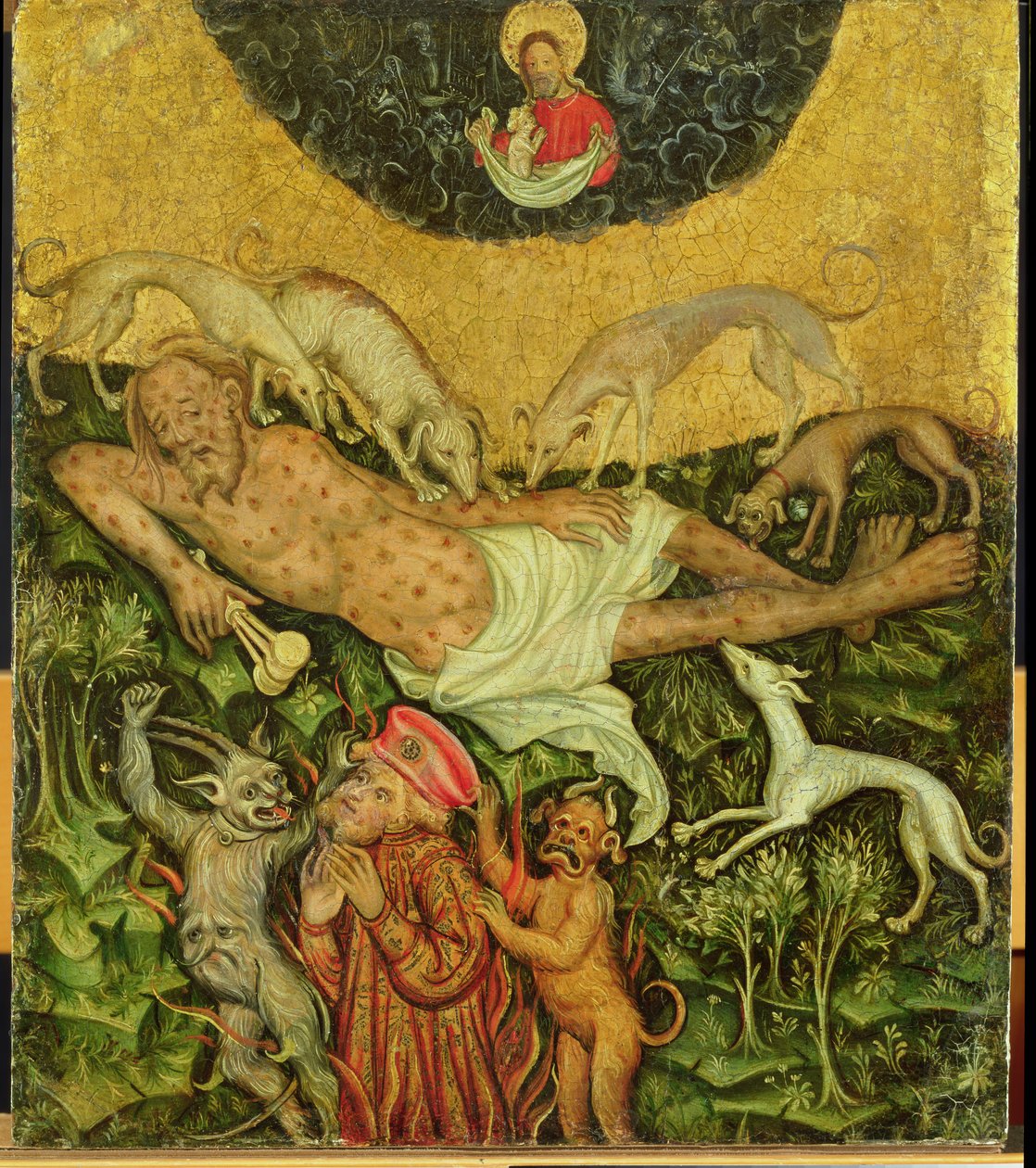 Lazarus und der reiche Mann, ca. 1400 von German School