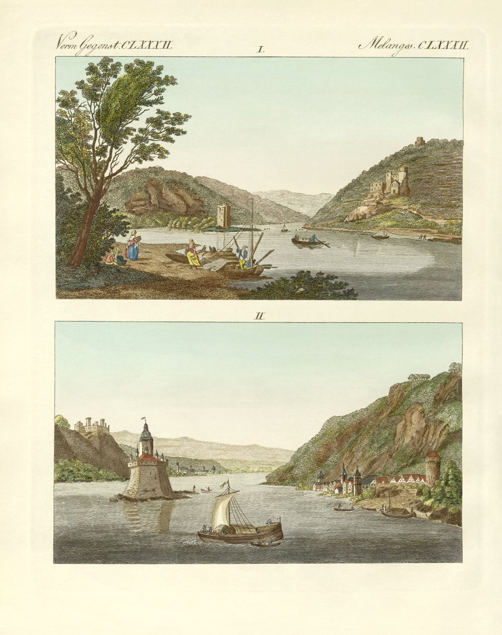 Malerische Ansichten des Rheins von German School