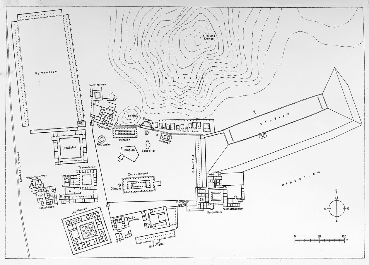 Plan von Olympia, Griechenland von German School