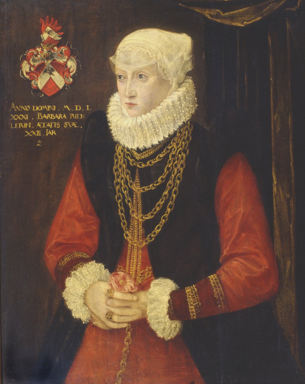 Porträt von Barbara Ridler, 1581 von German School
