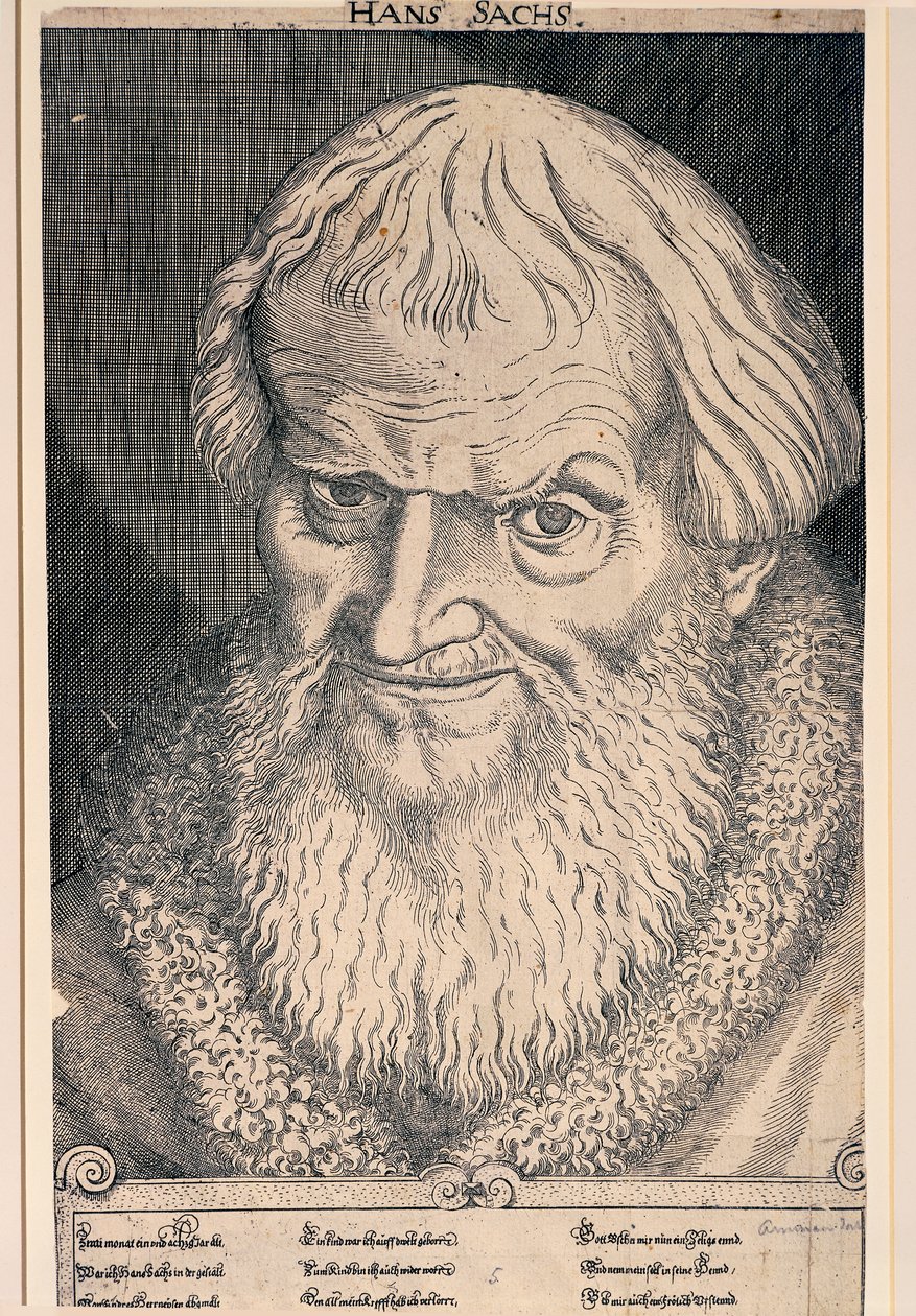 Porträt von Hans Sachs (Gravur) von German School