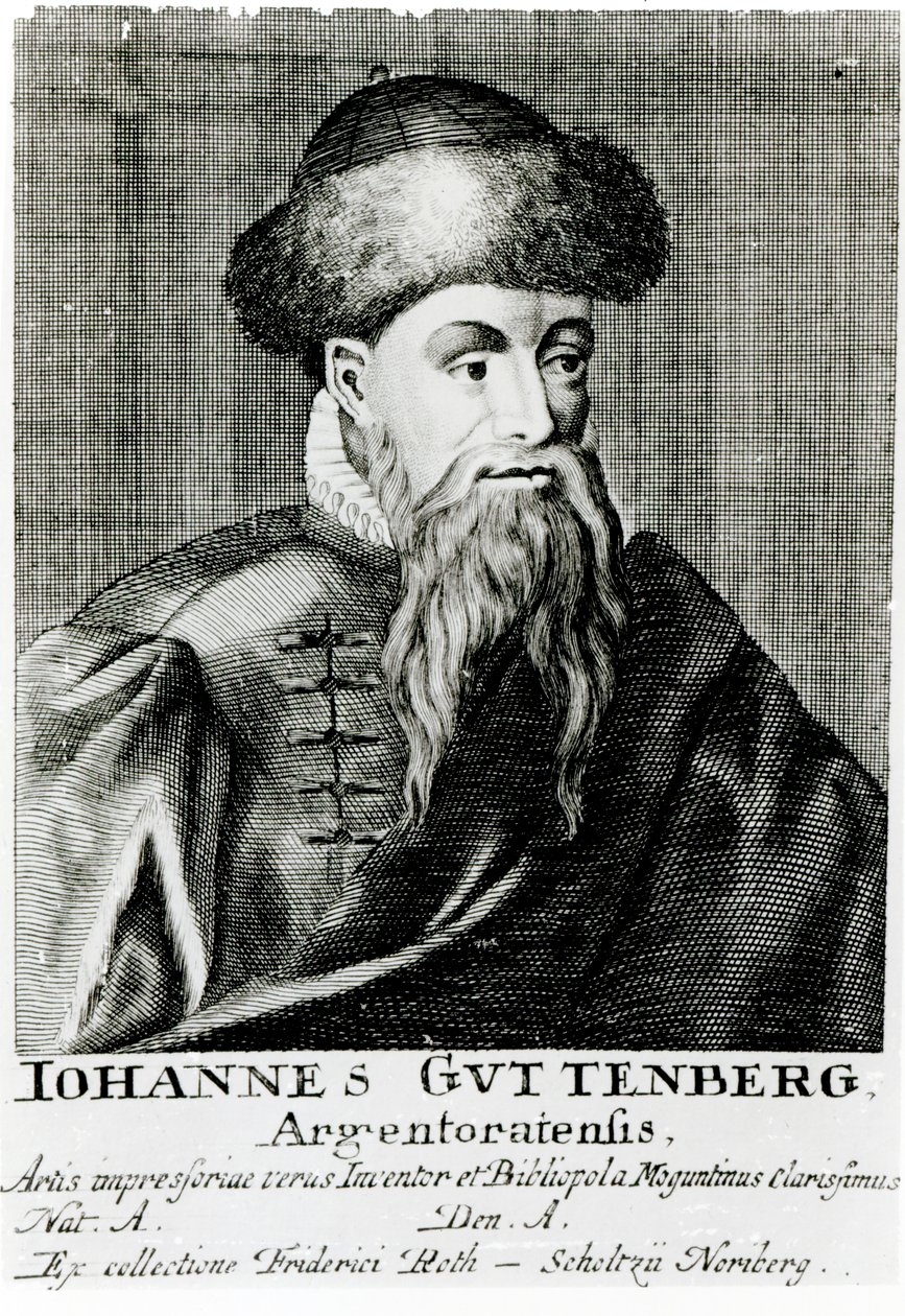 Porträt von Johannes Gutenberg von German School