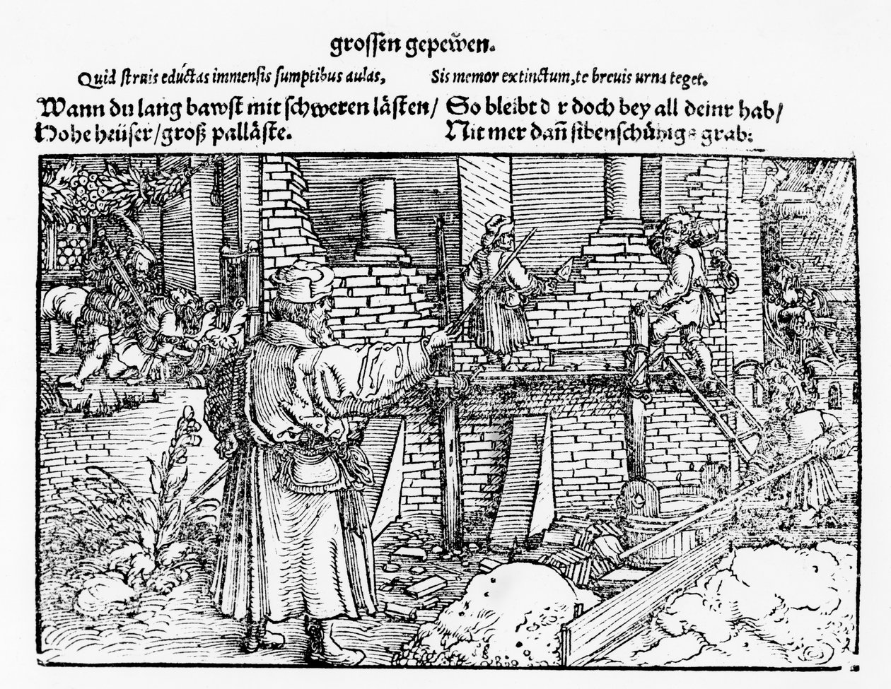 Steinmetze bei der Arbeit von German School