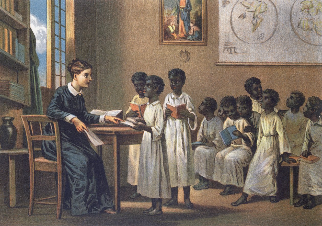Lehrer mit Schülern, 1880 von German School