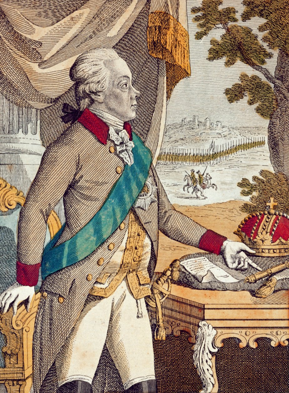 Zar Paul I. von Russland (Farbstich) von German School