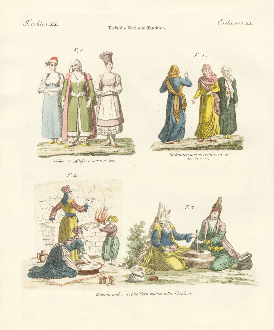 Türkische Nationalkostüme (Farbstich) von German School