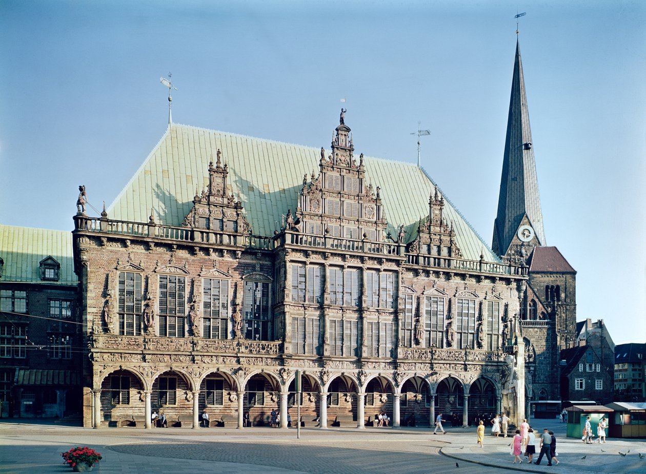 Ansicht des Rathauses, erbaut 1405-09 von German School