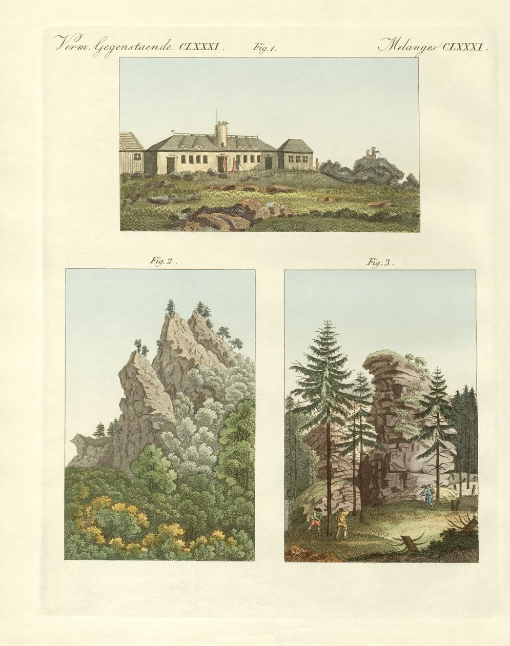 Ansichten des Harzes (Farbstich) von German School