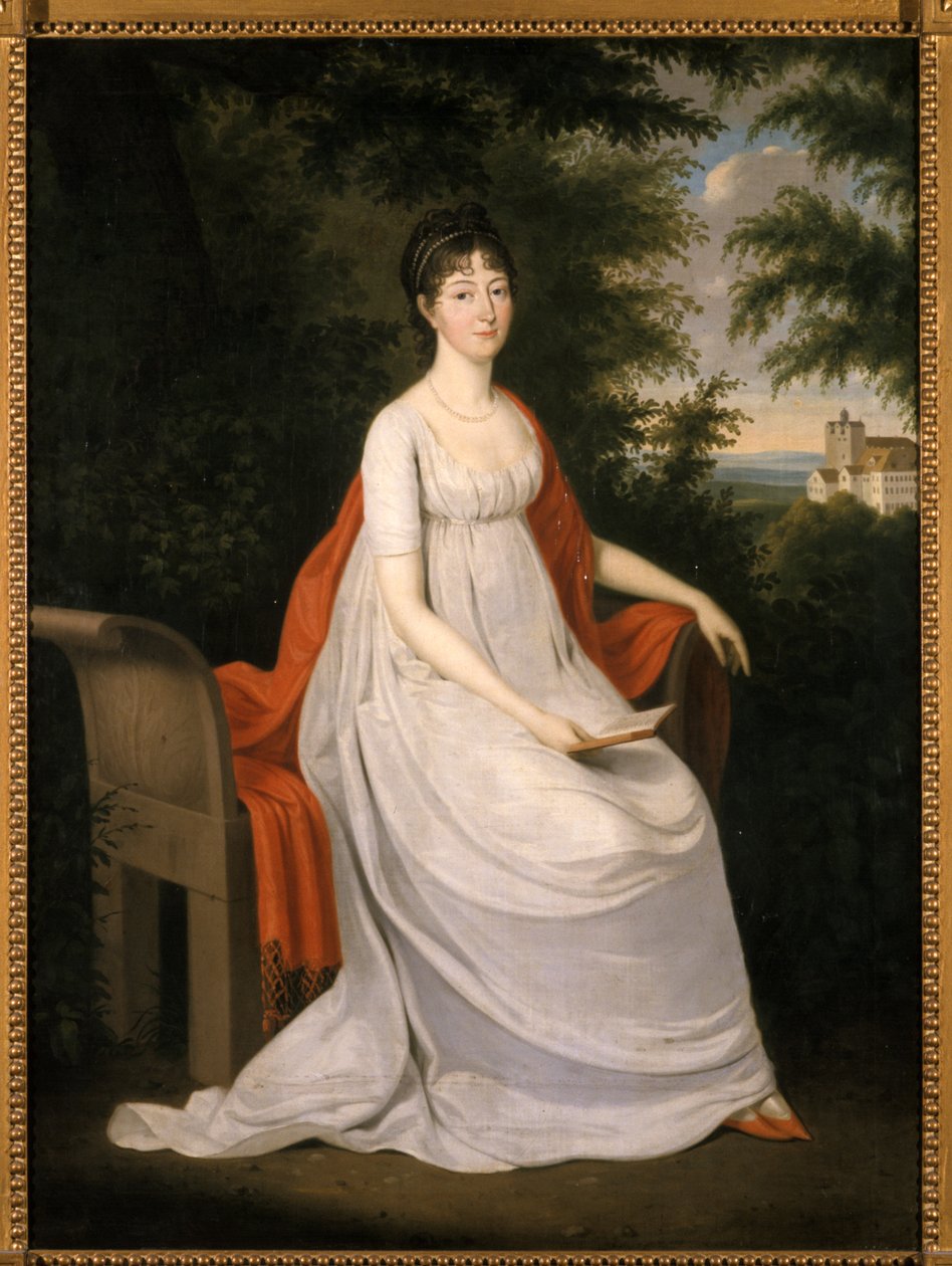Frauen auf einer Bank sitzend, 1800 von German School