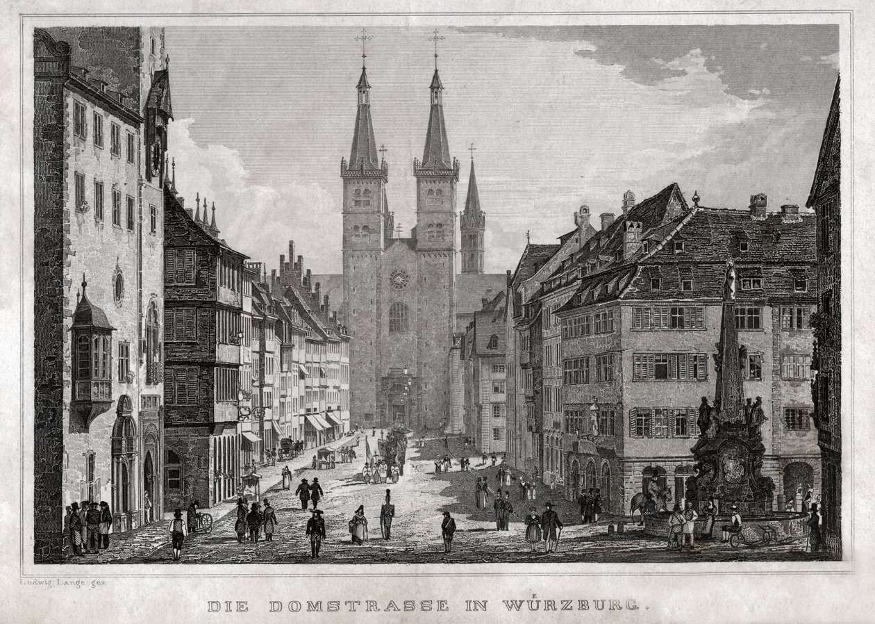 Würzburg (Gravur, ca. 1830) von German School