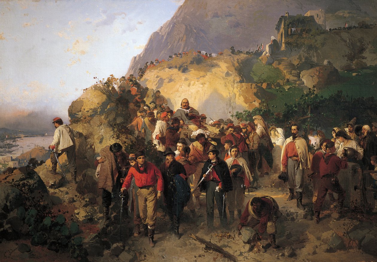 Garibaldi verwundet bei Aspromonte von Gerolamo Induno