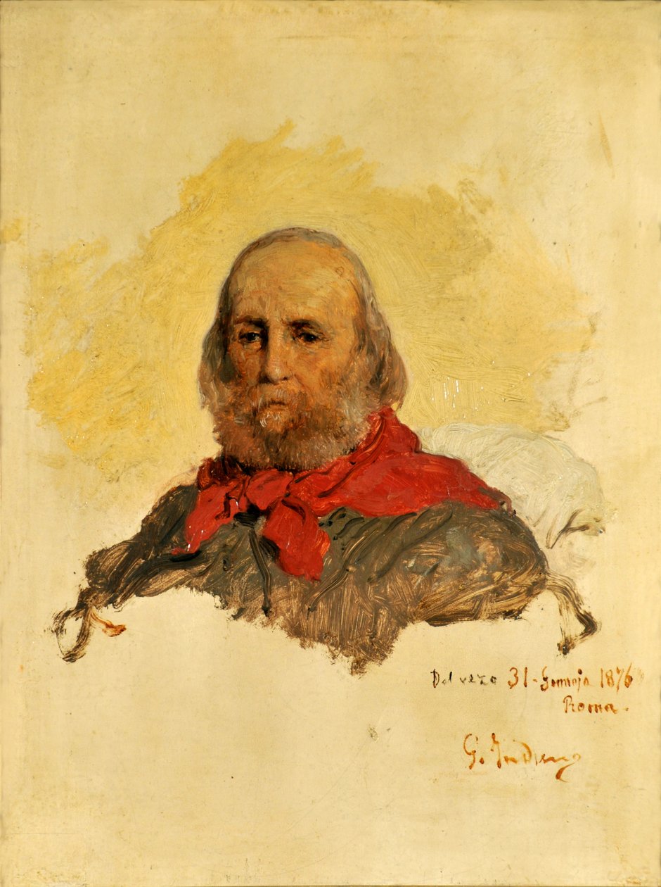 Porträt von Giuseppe Garibaldi 1807-1882, 1860 von Gerolamo Induno