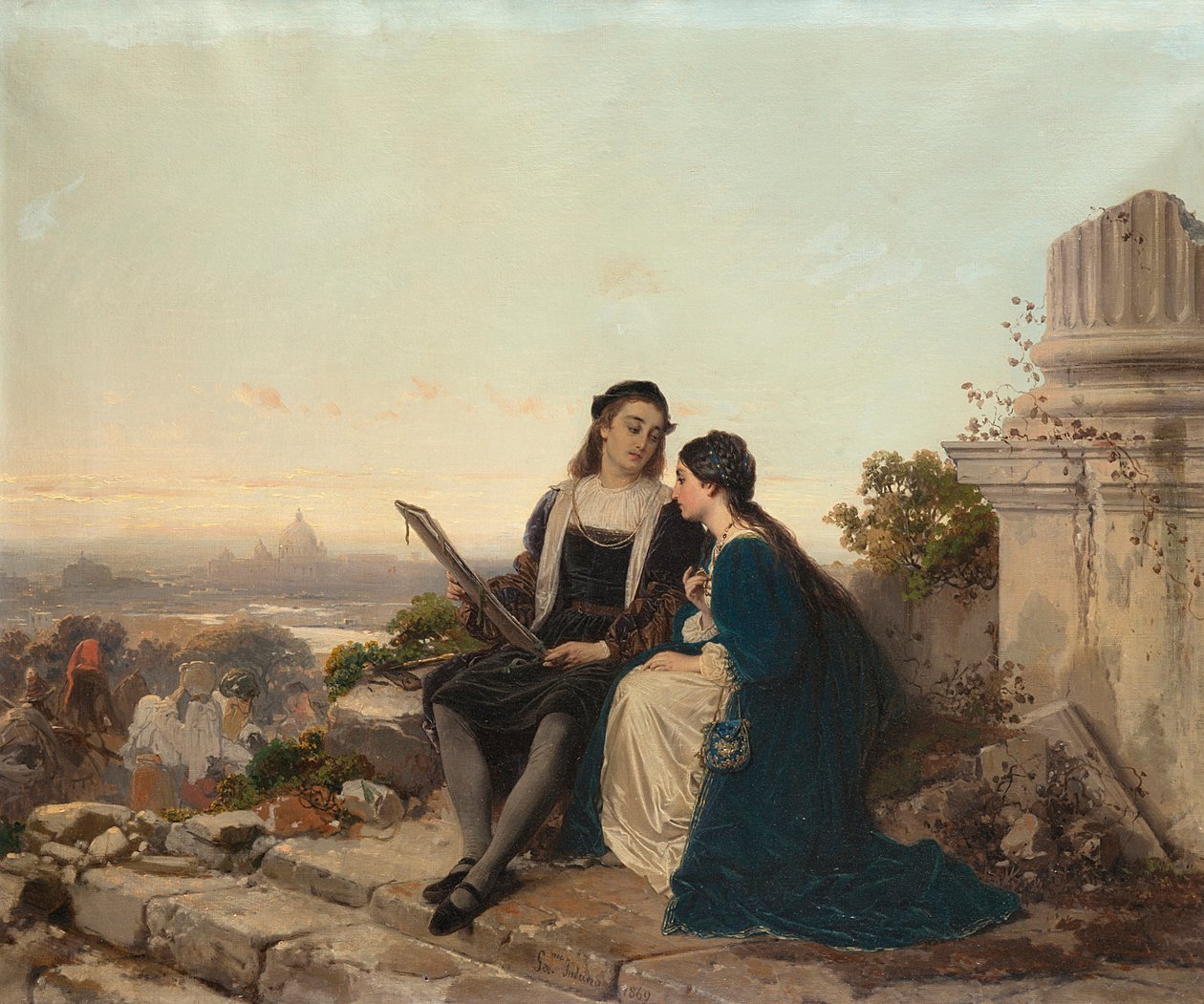 Raphael und Fornarina, 1869 von Gerolamo Induno