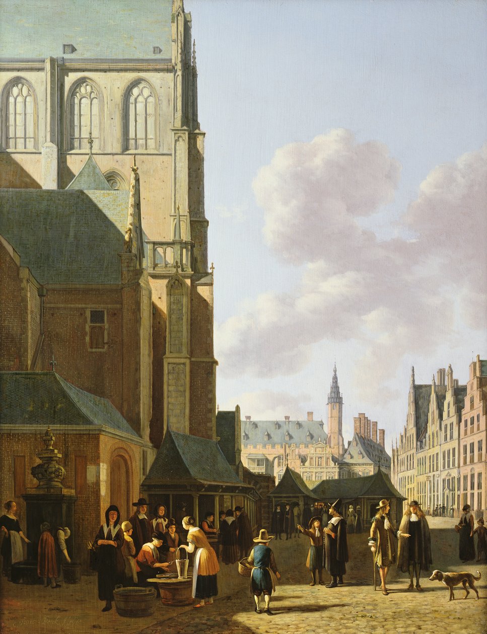 Der Grote Markt, Haarlem, Blick nach Westen von Gerrit Adriaensz Berckheyde