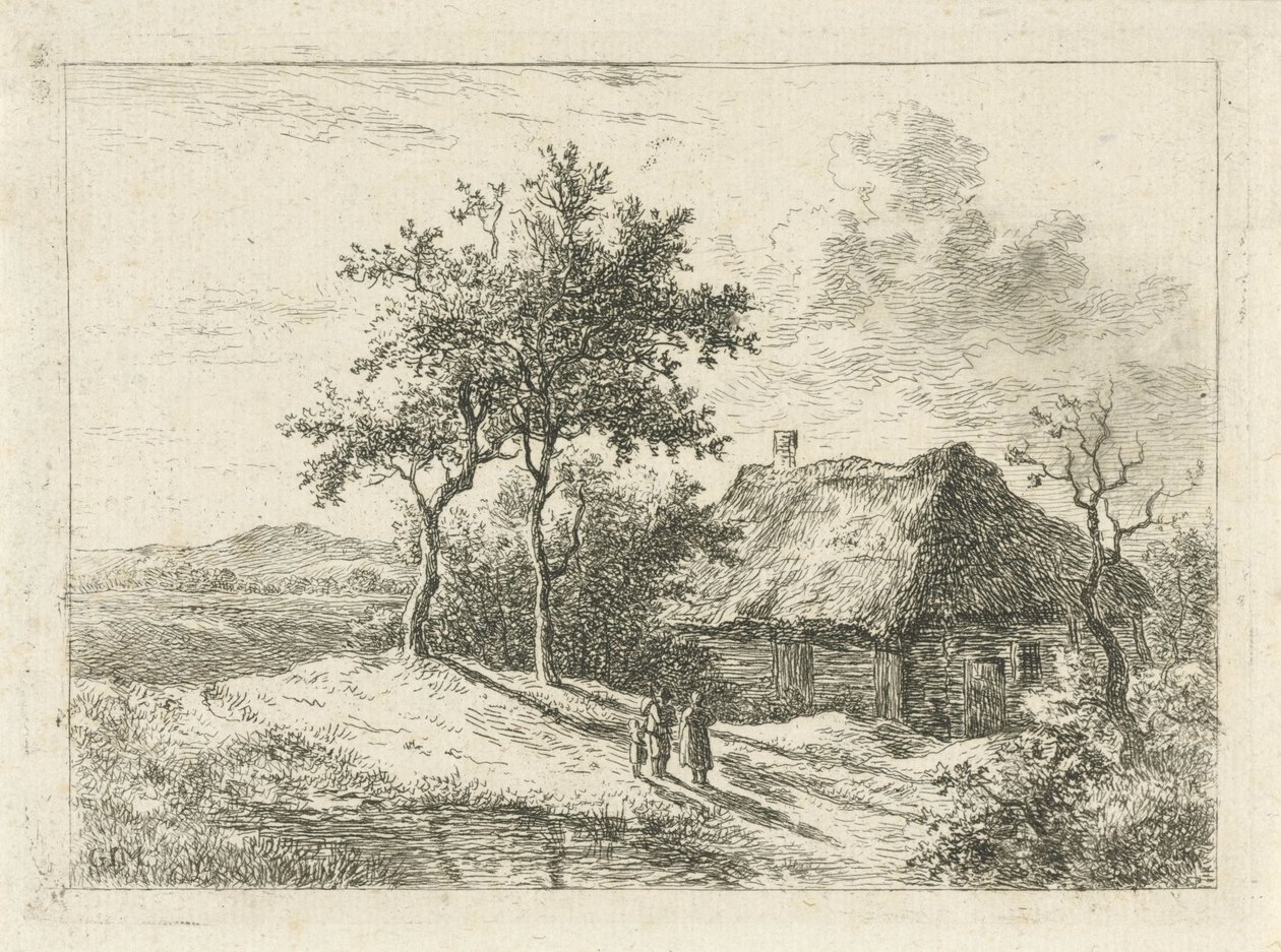Drei Figuren bei einem Bauernhof von Gerrit Jan Michaëlis