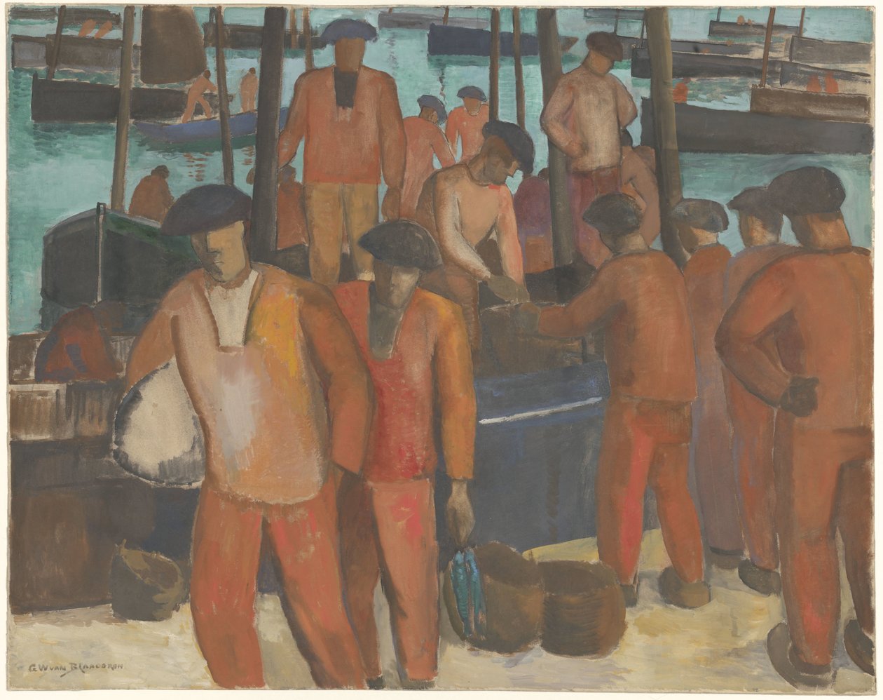Hafen von Douarnenez von Gerrit van Blaaderen