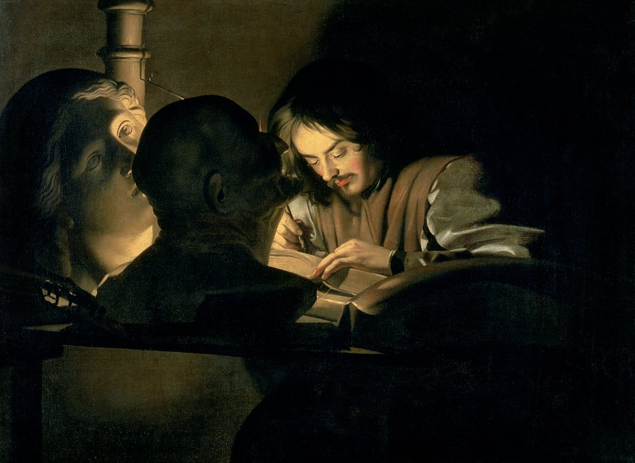 Der Künstler bei der Arbeit von Gerrit van Honthorst