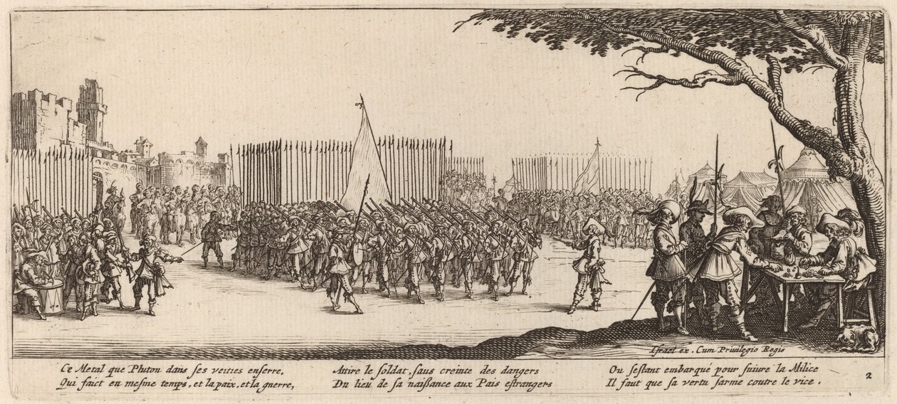 Rekrutierung von Truppen von Gerrit van Schagen after Jacques Callot