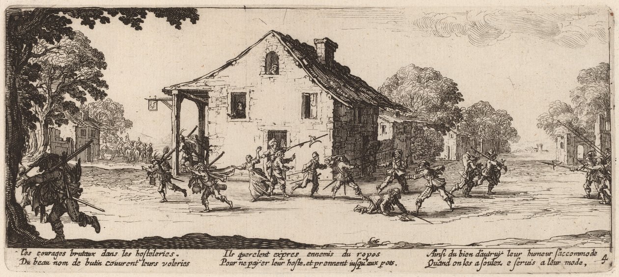 Plünderungsszene von Gerrit van Schagen after Jacques Callot
