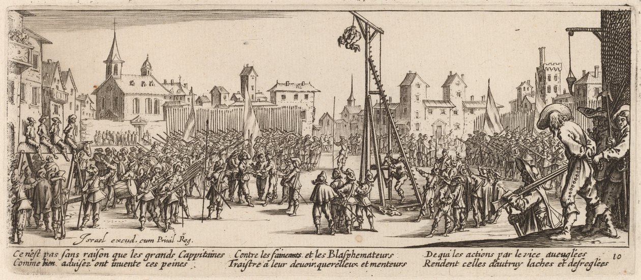 Die Strappado von Gerrit van Schagen after Jacques Callot
