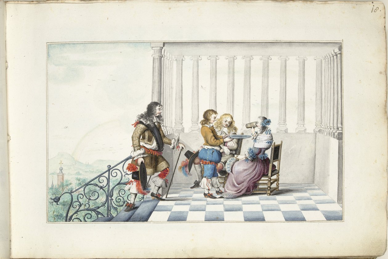 Gesellschaft auf einer Terrasse von Gesina ter Borch