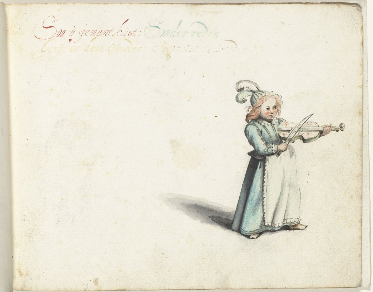 Kind spielt Geige von Gesina ter Borch