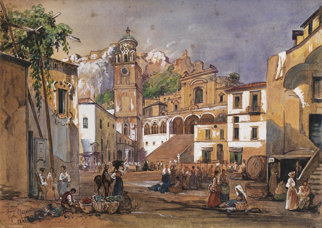 Marktszene in Amalfi von Giacinto Gigante
