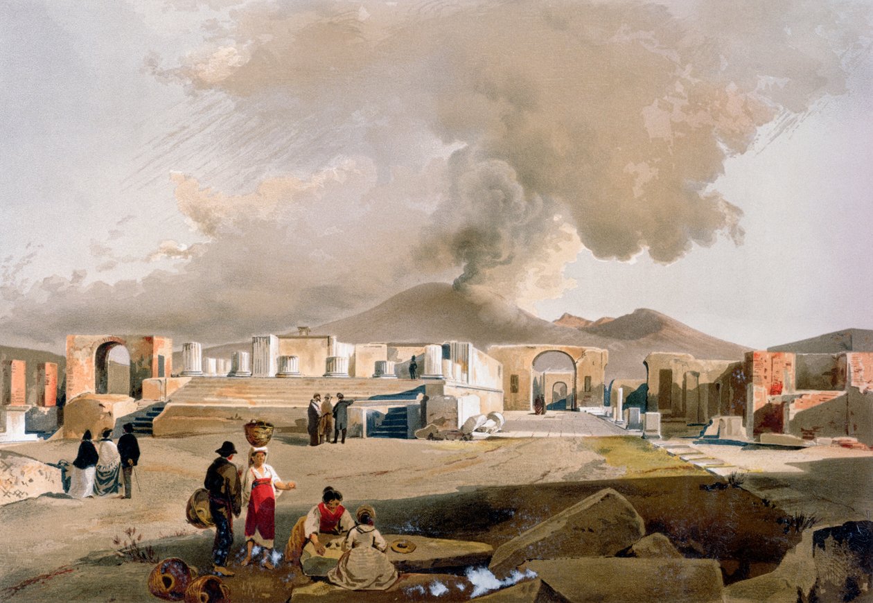 Der Tempel des Jupiter und das Forum in Pompeji, ca. 1860 von Giacinto Gigante