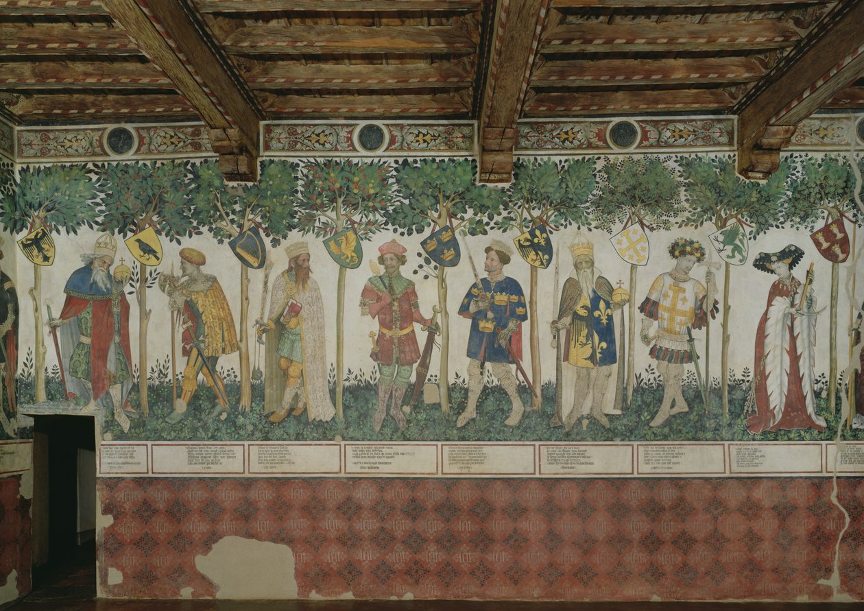 Die Neun Helden und die Neun Heldinnen, (Detail) von Giacomo Jaquerio