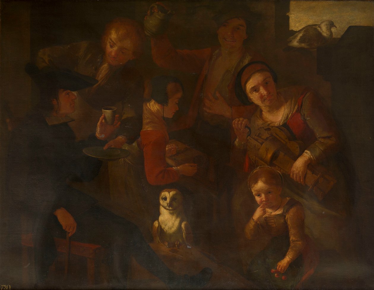 Bauern mit einer Schleiereule von Giacomo Francesco Cipper